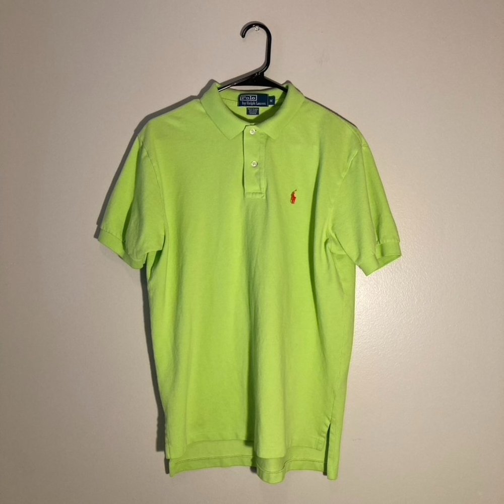 Polo by Ralph Lauren Short Sleeve Polo Shirt Casual Green Lime Mens Medium